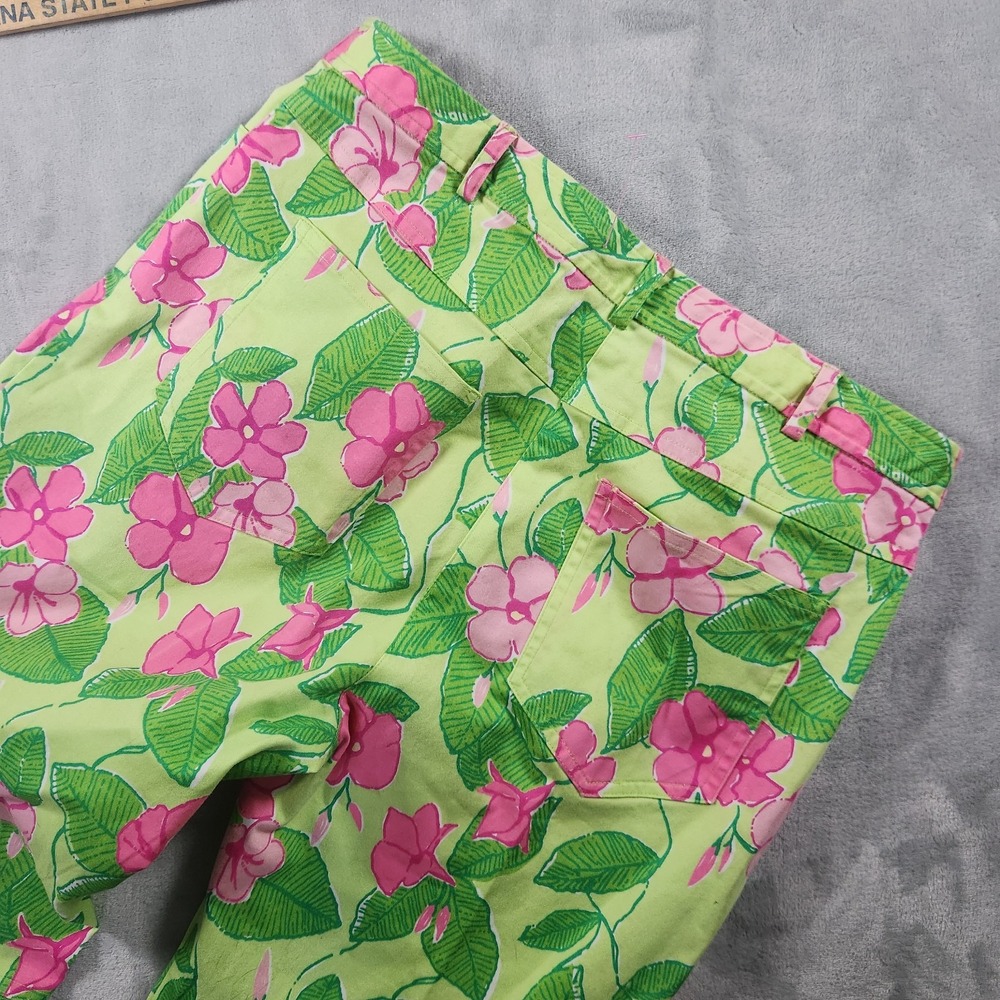 Lilly Pulitzer Pants Womens 8 Tropical Hibiscus White Label VTG Preppy - Picture 6 of 6